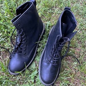 Black combat boots